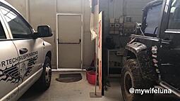 Amateur couple experiments with anal sex and blowjobs in the garage