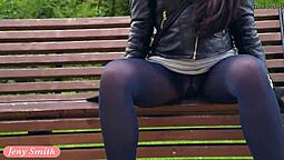 Jeny smith flaunts her curves in black pantyhose and tights