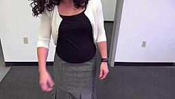 Blackmailed stepmom forced to deepthroat and swallow cum