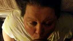 Beautiful wife gives great deep throat and chokes hard in POV video