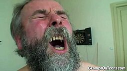 Petite teen gets her first taste of hardcore sex with an old man