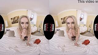 Virtual reality masturbation with a big ass blonde