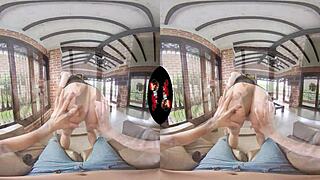 Virtual reality sex with a stunning redhead Latina babe