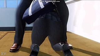 brunette teacher sneaks a suck in empty classroom