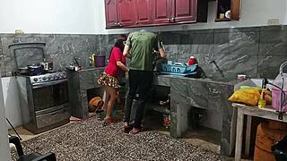 perverted neighbor teases with her huge curvy ass while old man watches her shake it homemade