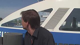 German milf deepthroats monster cock at store then fucked hard for facial cumshot