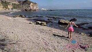 coasting the beach with cute brianna arson for public pov head