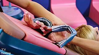 BEAUTIFUL BLONDE CANDACE GIGGLES FROM FEET TICKLE