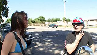 that hot 19yo brunette next door bends over for neighbor's thick pounding