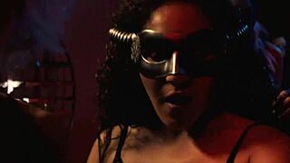 American couple and teen babe in intense public threesome rough pounding