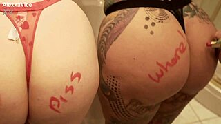 big tits blonde harley heart swaps piss kisses and mouthfuls in lingerie reload