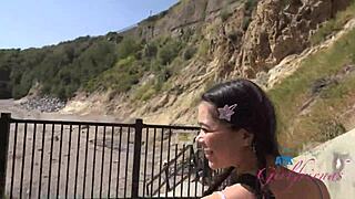 coasting the beach with cute brianna arson for public pov head