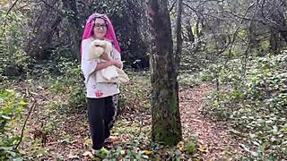 Muscular Guy Spanks Skinny Teen 18+ Pussy Lips In Forest Then Fucks Rough!