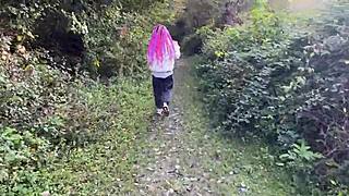 Muscular Guy Spanks Skinny Teen 18+ Pussy Lips In Forest Then Fucks Rough!