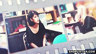 Horny Thick Blonde Shoplifter Seduces Officer with Blowjob!