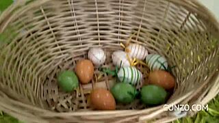 oh god my pussy's stretched so wide by three cocks gagging hard while they fuck me raw turning me into their nasty slut