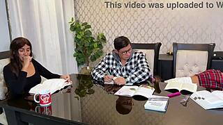 damn the babysitter didn't notice fucking stepsister's juicy tits and tight pussy beats homework anytime