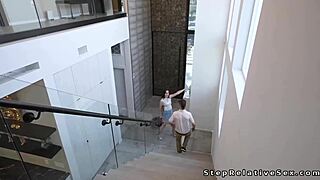 stepcousin rides my monster cock cowgirl in bathroom after fingering tease