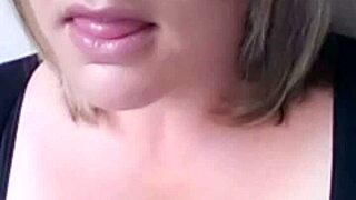 Amateur BBW bunny teases fat tits and masturbates until you cum on her whore face