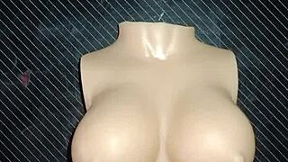 dolly screams as i stretch her tiny vagina despite pain!