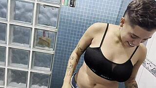 What Happens in the Bath with Sultry Brazilian Bisexual Crysstal Ortega?