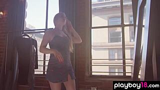 emma starletto blonde teen strips lingerie rips clothes fingers juicy pussy solo