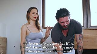 husband cheats on wife by pounding her slutty sister's tight pussy doggystyle then missionary with creampie finish