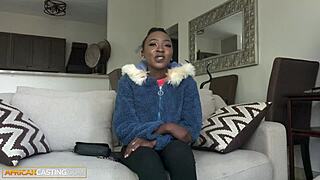 WOW! SKINNY EBONY BABE BEGS FOR BWC AGENT'S MONSTER LOAD!