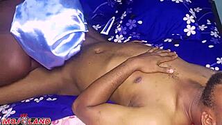 super horny petite ebony babe rides my monster cock till creampie overflow