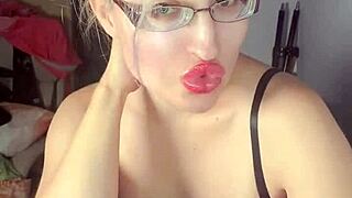 glasses goddess teases tits in clothed domination jerk off addiction