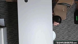 hot lingerie shoplifter eden sin gets caught fucked hard by guard in office