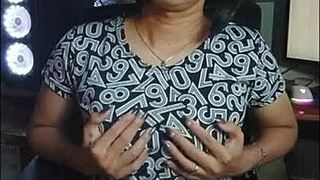 mitha strokes her cock alone in the office