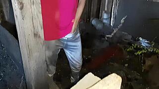 Stepsister Masturbates While I Stroke to Her Skinny Tits