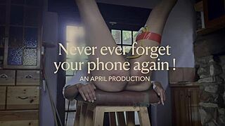 mistress april binds slave rose for brutal phone punishment tease
