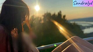 check out this pretty hungarian brunette with small natural tits playing nipples outdoors in public paradise 😍🔥