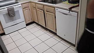 petite maid slave's anal plug tail wags during rough dp creampie fuck