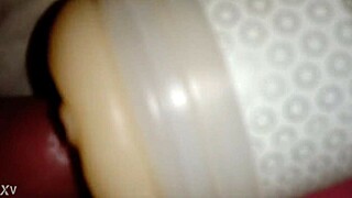 Guy Pounds Realistic Sextoy Pussy with Huge Cock Thrusts