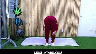 arab teen wife kira perez cheats hard with trainer cock while hijab stays on!