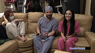 bratty cheerleader blaire celeste's naughty nurse exam backstage