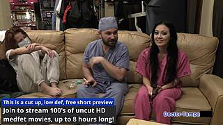 bratty cheerleader blaire celeste's naughty nurse exam backstage