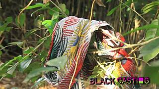 lucky farmer spots petite tiny teen in field and pounds her to climax