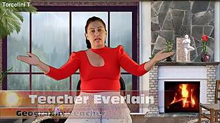 Teacher Everlain Teases Student Torcelini with Juicy Pussy in Nylons