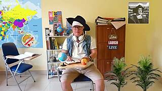 Teacher Everlain Teases Student Torcelini with Juicy Pussy in Nylons