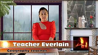 Teacher Everlain Teases Student Torcelini with Juicy Pussy in Nylons