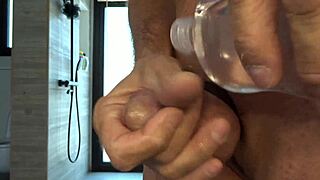 oiling up small cock stroking teasing masturbation play close up dirty fun