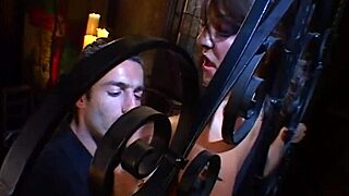 college coed bound in pantyhose takes monster cock deepthroat and ride