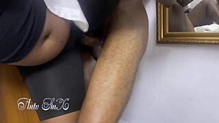 i sneak into her bedroom for crazy sex with that chubby ebony student girlfriend