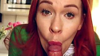 i love my beautiful redhead tiktok girlfriend's cute pov blowjob and handjob skills
