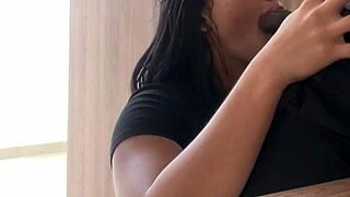 stepdad's thick bbc throbs as curvy latina girlfriend deepthroats passionately homemade