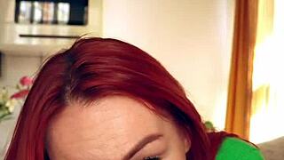 i love my beautiful redhead tiktok girlfriend's cute pov blowjob and handjob skills